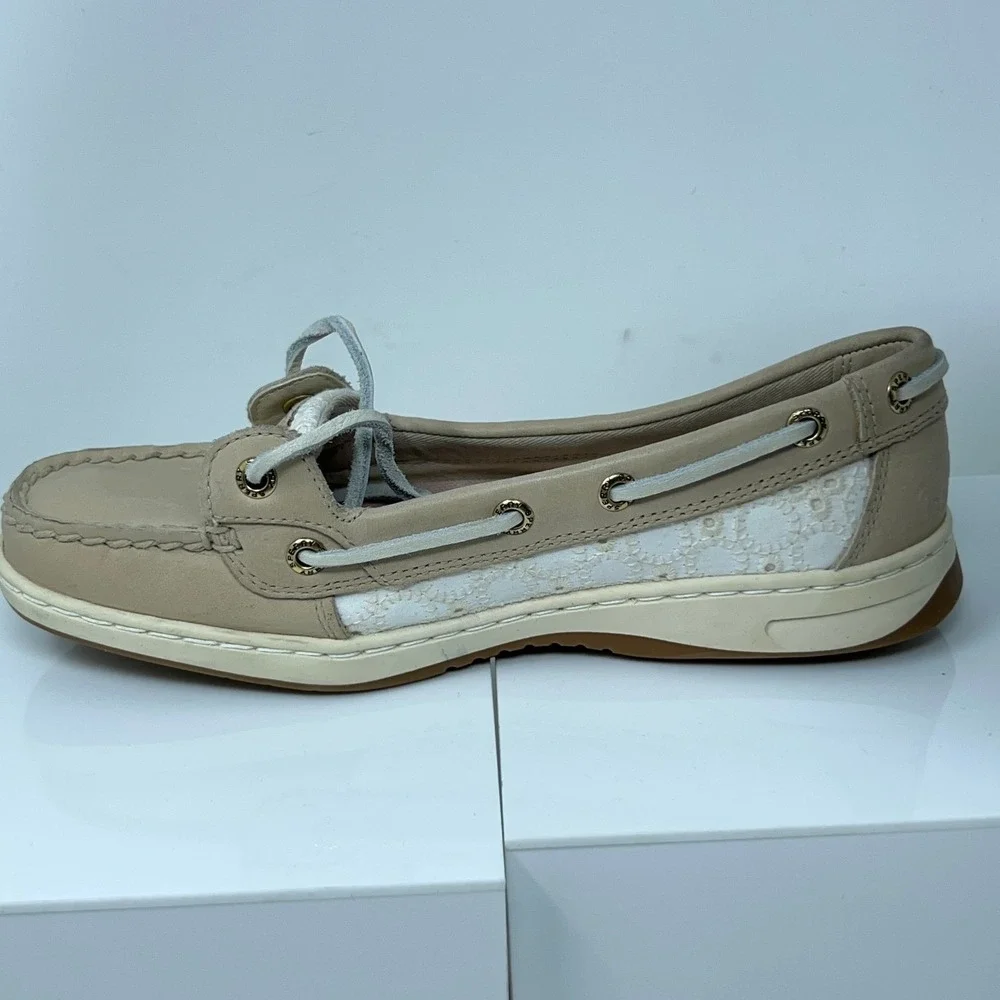 Sperry Womens 6.5 Tan Memory Foam Angelfish 1 Eye Top-Sider Boat Shoes NWOB
